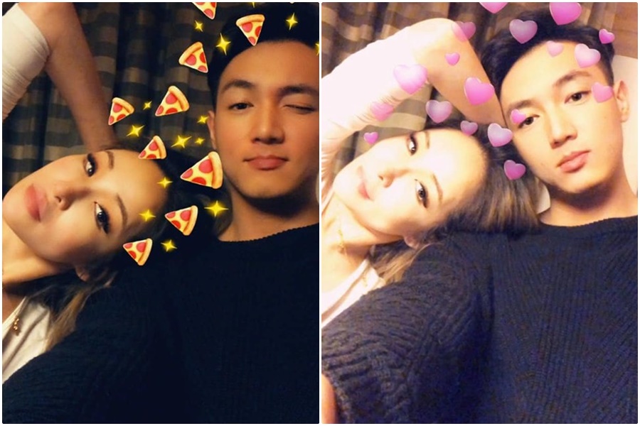 蕭亞軒認愛小她16歲，今年只有24歲的男模黃皓，兩人在鏡頭前放閃。（摘自蕭亞軒臉書）