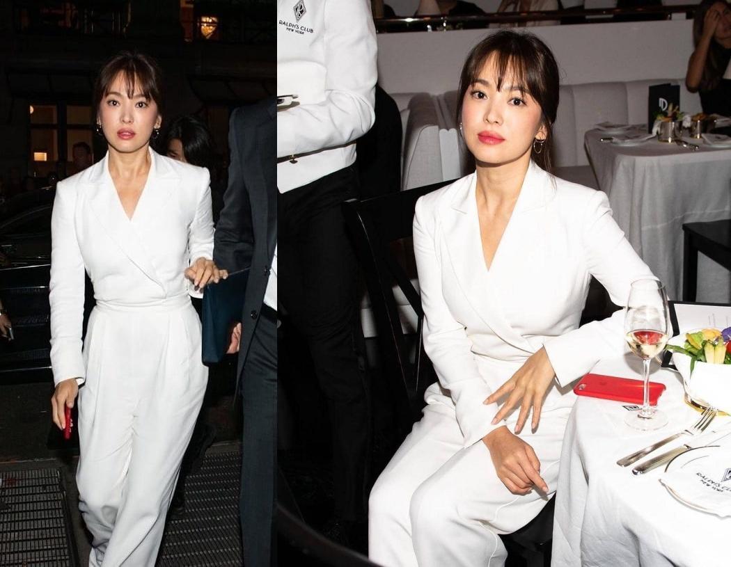 韓星宋慧喬在紐約出席時裝週活動,氣色相當好。(翻攝自harpersbazaarhk IG)