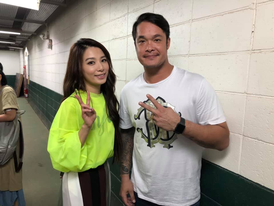 林智勝在臉書分享和田馥甄的合照，讓球迷好羨慕。（翻攝自林智勝 Ngayaw Ake 粉絲團臉書）
