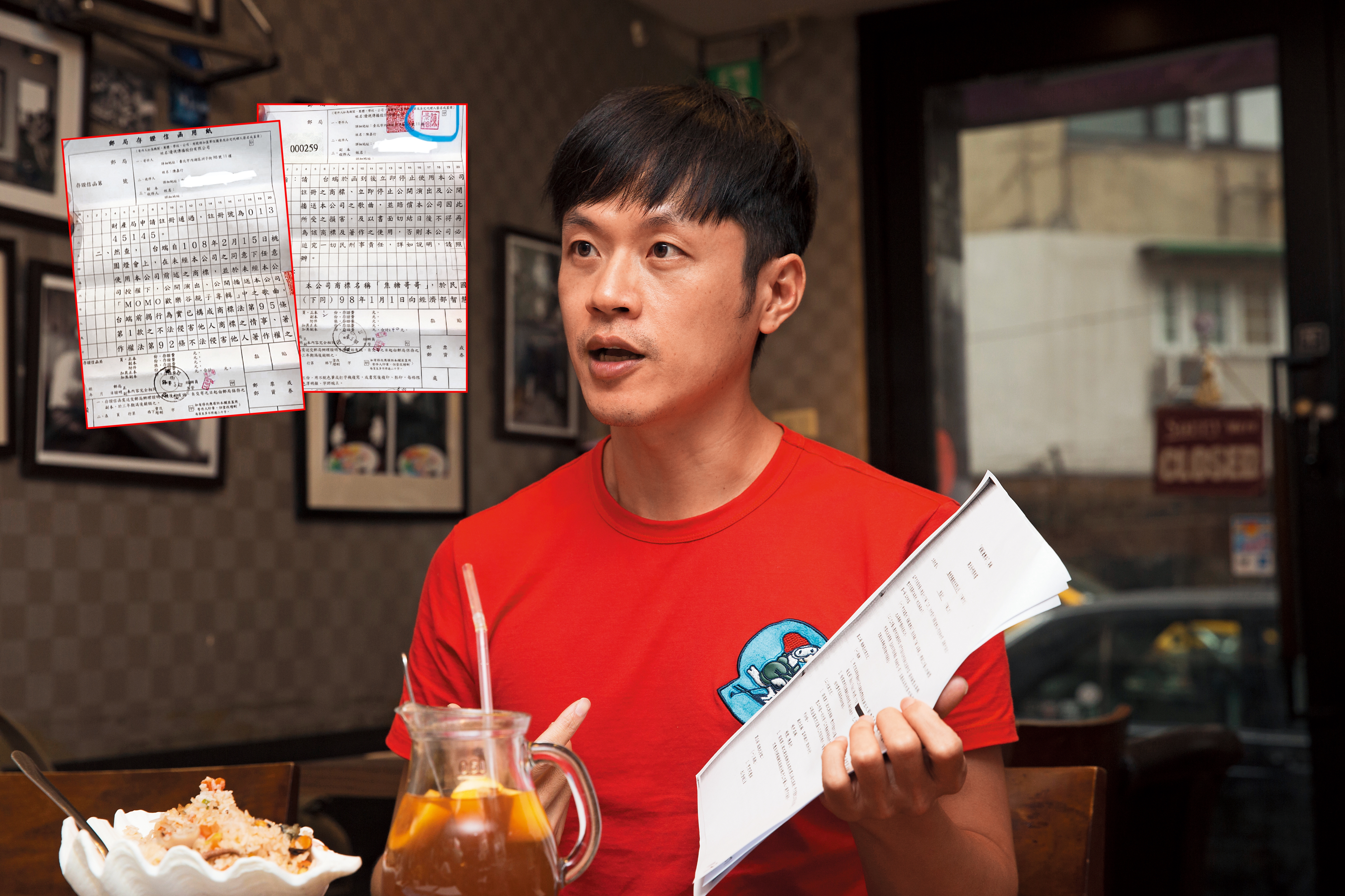 陳嘉行拿出合約控訴，並追討過去7年在momo親子台擔任「焦糖哥哥」的勞健保。