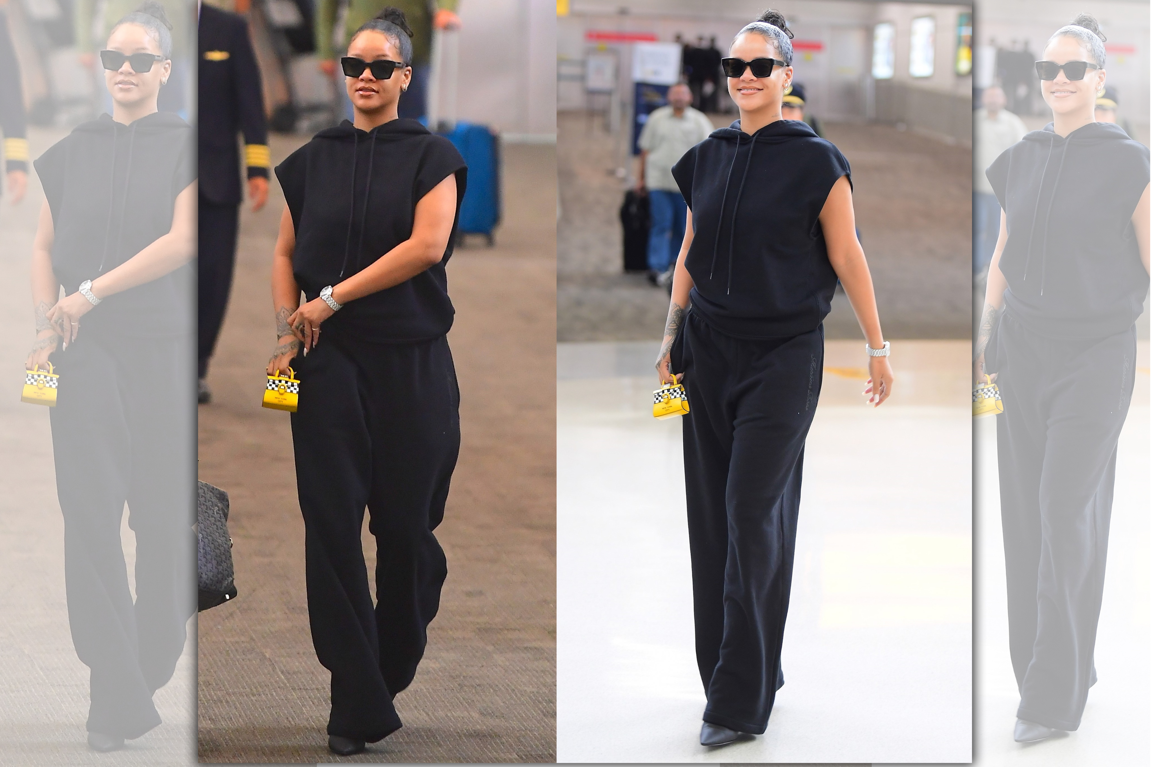 .蕾哈娜手拎紐約限定包款 Les Miniatures吊飾系列超級吸睛。（美之心提供）