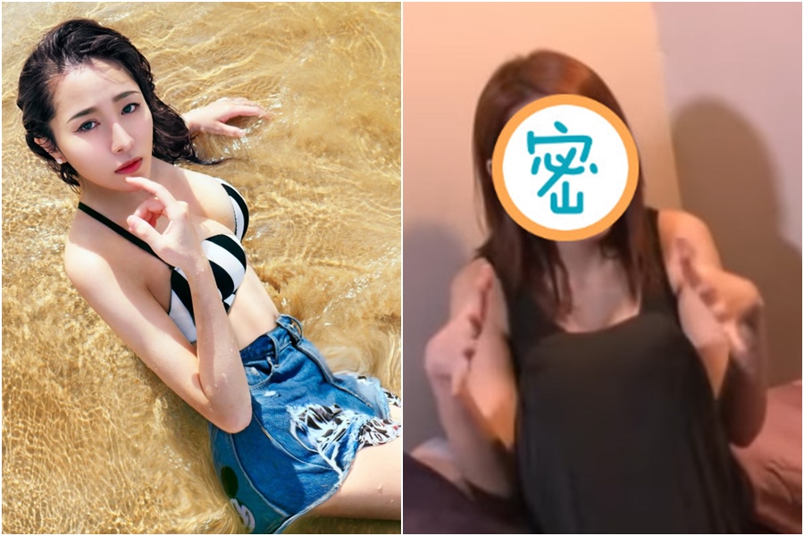 劉芷伊日前被綜藝節目偷襲睡相，深V性感睡衣大曝光。（右圖翻攝自YouTube，左圖翻攝自劉芷伊臉書）