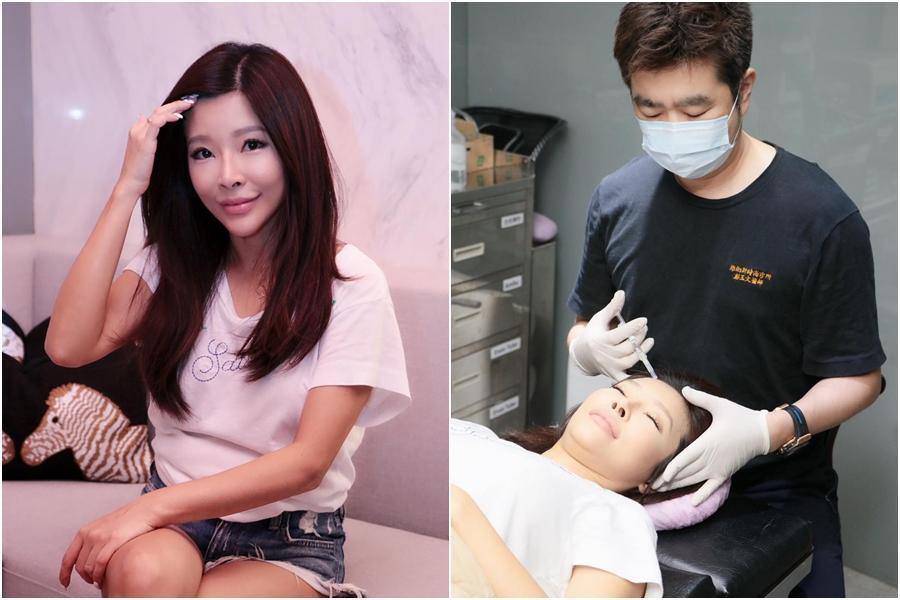 李愛綺喜歡以蓬蓬大波浪髮型示人，額頭是她最在意的部位，愛美的她為了運勢前往醫美診所整額頭。（陳孝志提供）