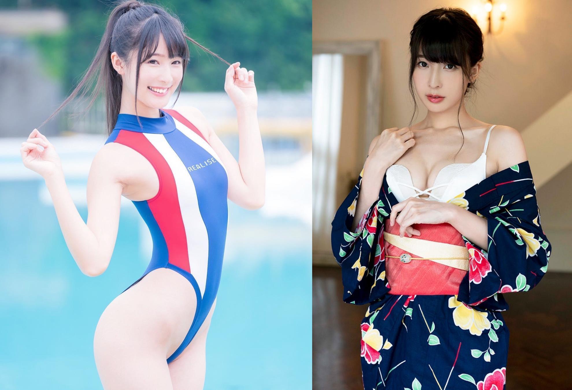 日本寫真女星川崎綾擁有52公分纖細螞蟻腰,有「高衩天使」封號。(網路圖片)