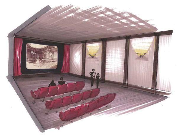展場中播放百達翡麗歷史影片的「電影院展廳」