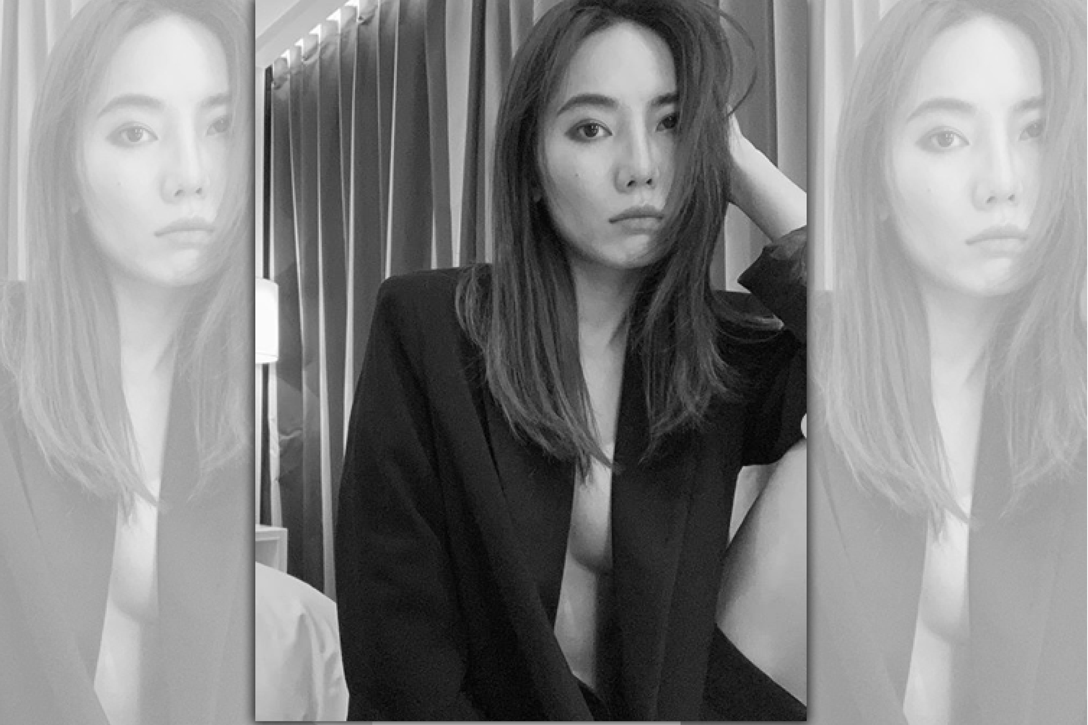 辣模鄭年均在自己的Instagram貼出若隱若現的乳溝照，讓網友瘋了。（翻攝鄭年均Instagram）