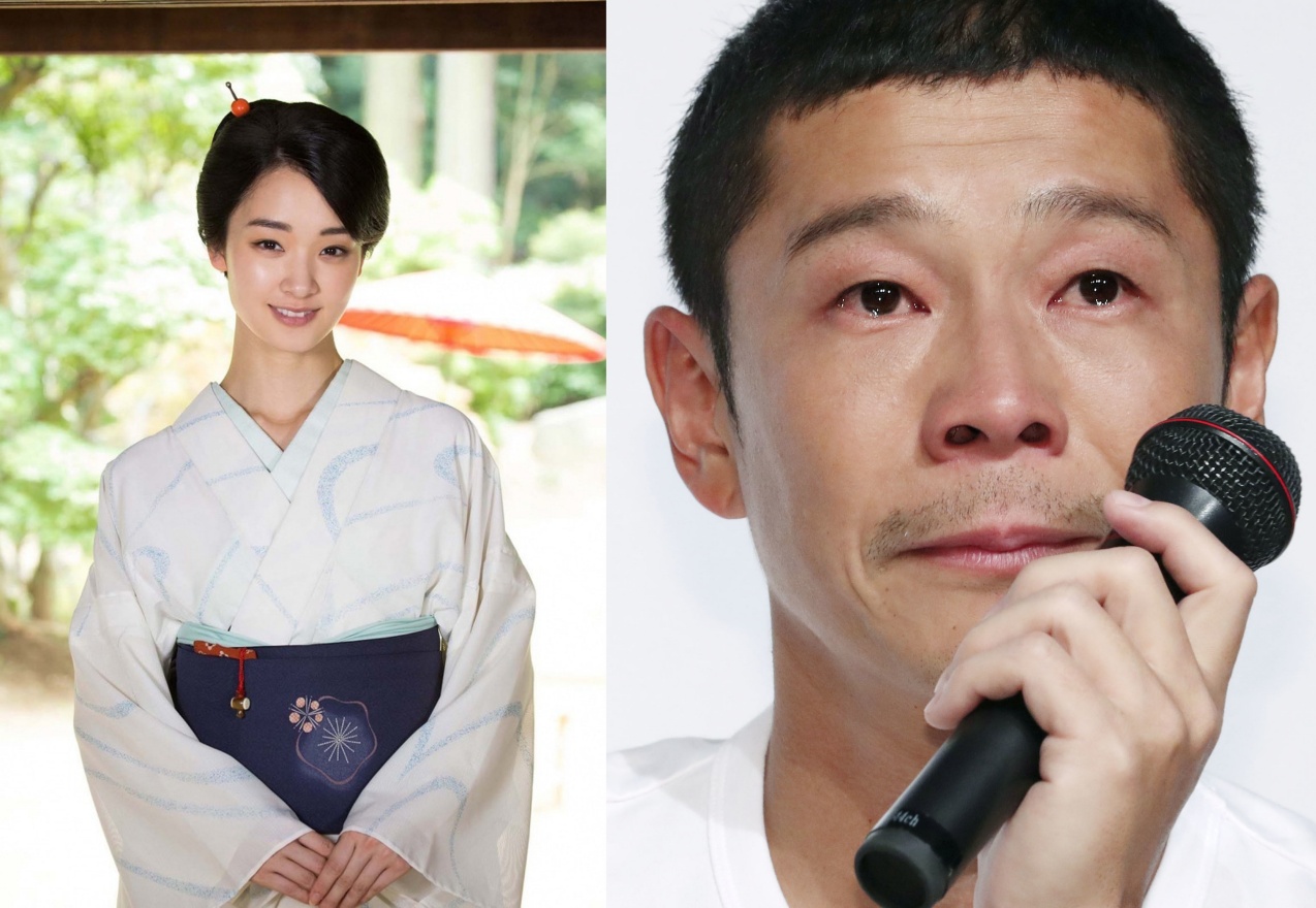 日本女星剛力彩芽與富商前澤友作交往一年多，前澤友作的ZOZOTOWN因財務問題被日本Yahoo收購。（左為網路圖片，右為東方IC）