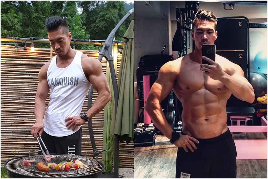 37歲健身達人「筋肉爸爸」突然中風，原來和家族病史有關。（右圖翻攝自筋肉爸爸 JZ臉書、左圖翻攝自筋肉媽媽臉書）