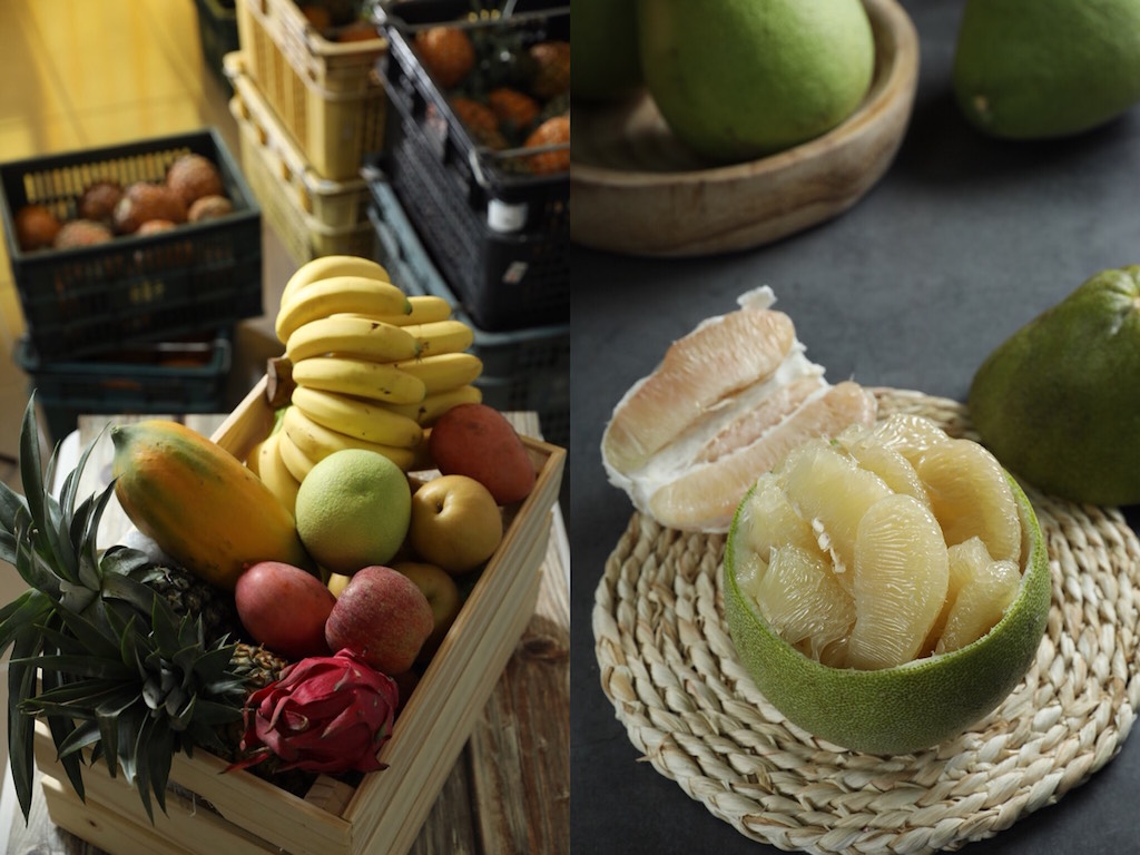 沉甸多汁的「老欉文旦柚」，果肉極細緻。（35年以上鮮果75元／台斤；40年以上鮮果85元／台斤）