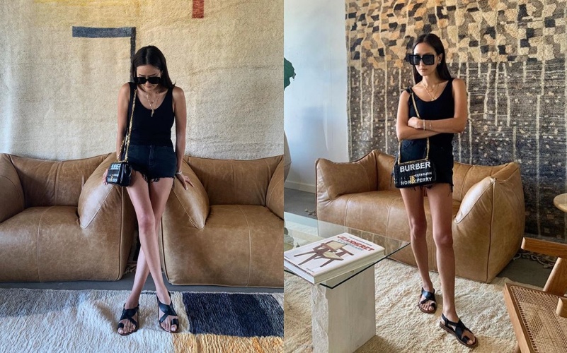 孫芸芸以一身黑色裝扮，搭配BURBERRY Lola包款。NT$55,00（BURBERRY提供）