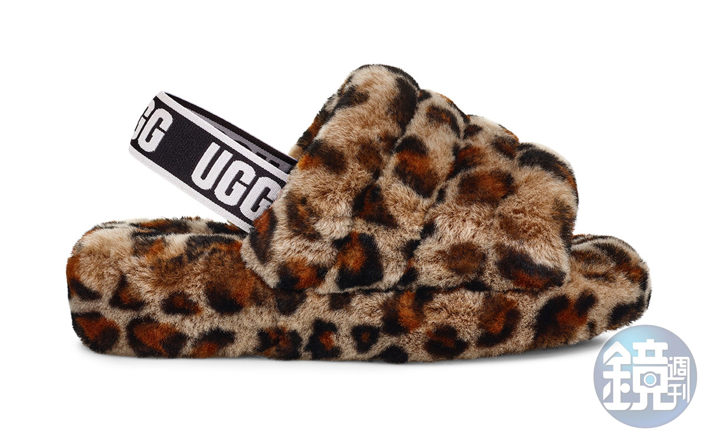 UGG Fluffy Yeah豹紋涼鞋 NT$5,800（UGG提供）