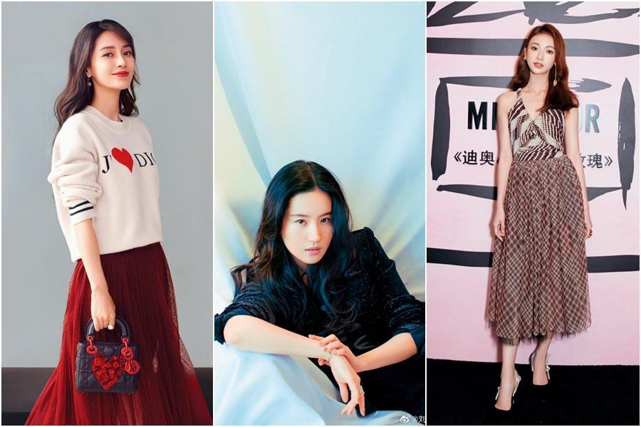 Angelababy、劉亦菲、吳謹言（從左至右）都曾傳出耍大牌行徑。（從左至右翻攝自Angelababy、劉亦菲、吳謹言微博）
