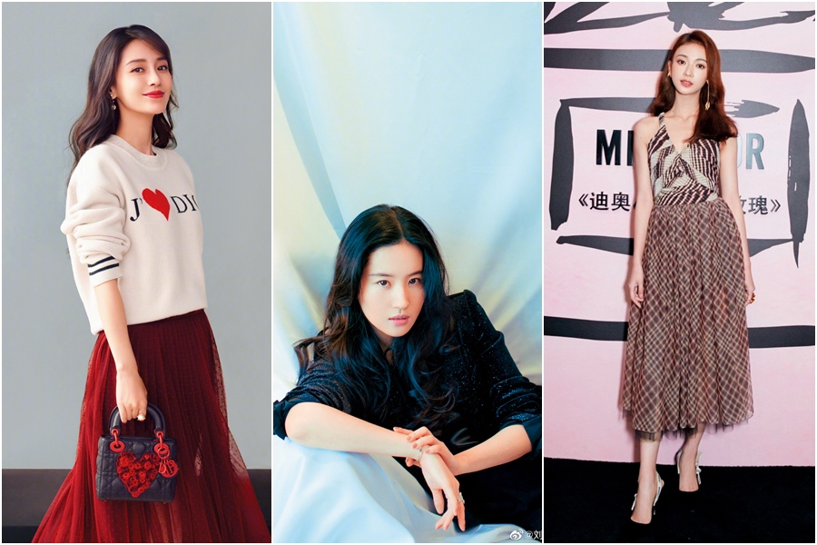 Angelababy、劉亦菲、吳謹言（從左至右）都曾傳出耍大牌行徑。（從左至右翻攝自Angelababy、劉亦菲、吳謹言微博）