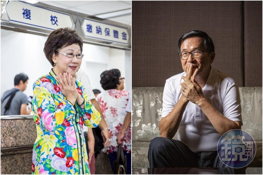 前總統陳水扁（右）認為，呂秀蓮（左）「天年」已過，去年才是她宣布參選總統的好時機。（本刊資料照）