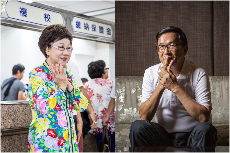前總統陳水扁（右）認為，呂秀蓮（左）「天年」已過，去年才是她宣布參選總統的好時機。（本刊資料照）