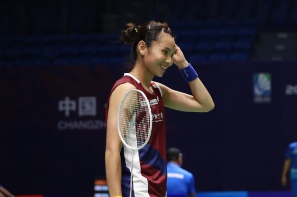 戴資穎在中國公開賽旗開得勝，露出可愛笑容。（翻攝自戴資穎粉絲專業）