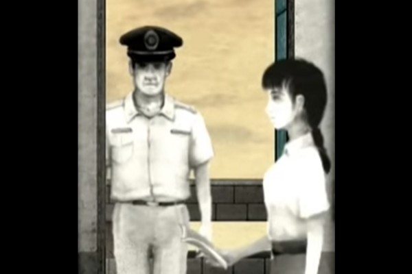 電玩「返校」裡的白教官（左）曾因外型與前總統馬英九相似引起話題。（翻攝自電玩「返校」）