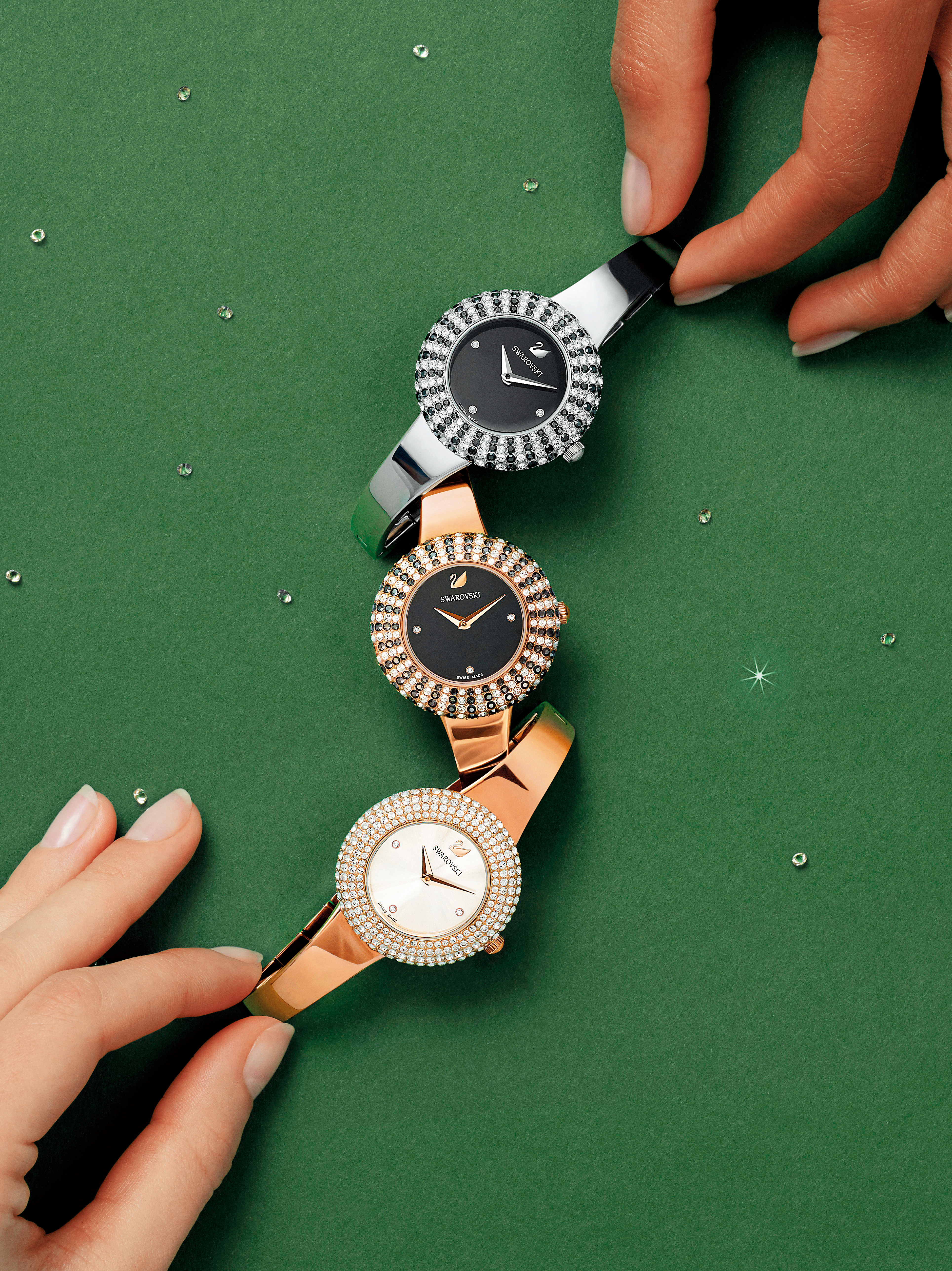 Crystal Rose系列 NT$14,900（上至下）、NT$16,900、NT$16,900（SWAROVSKI提供）