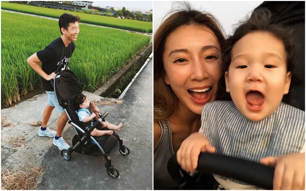 隋棠帶著老公與孩子們回到位在南投的老家，更於臉書po出一家人在田野間的天倫美照。（翻攝自隋棠臉書）