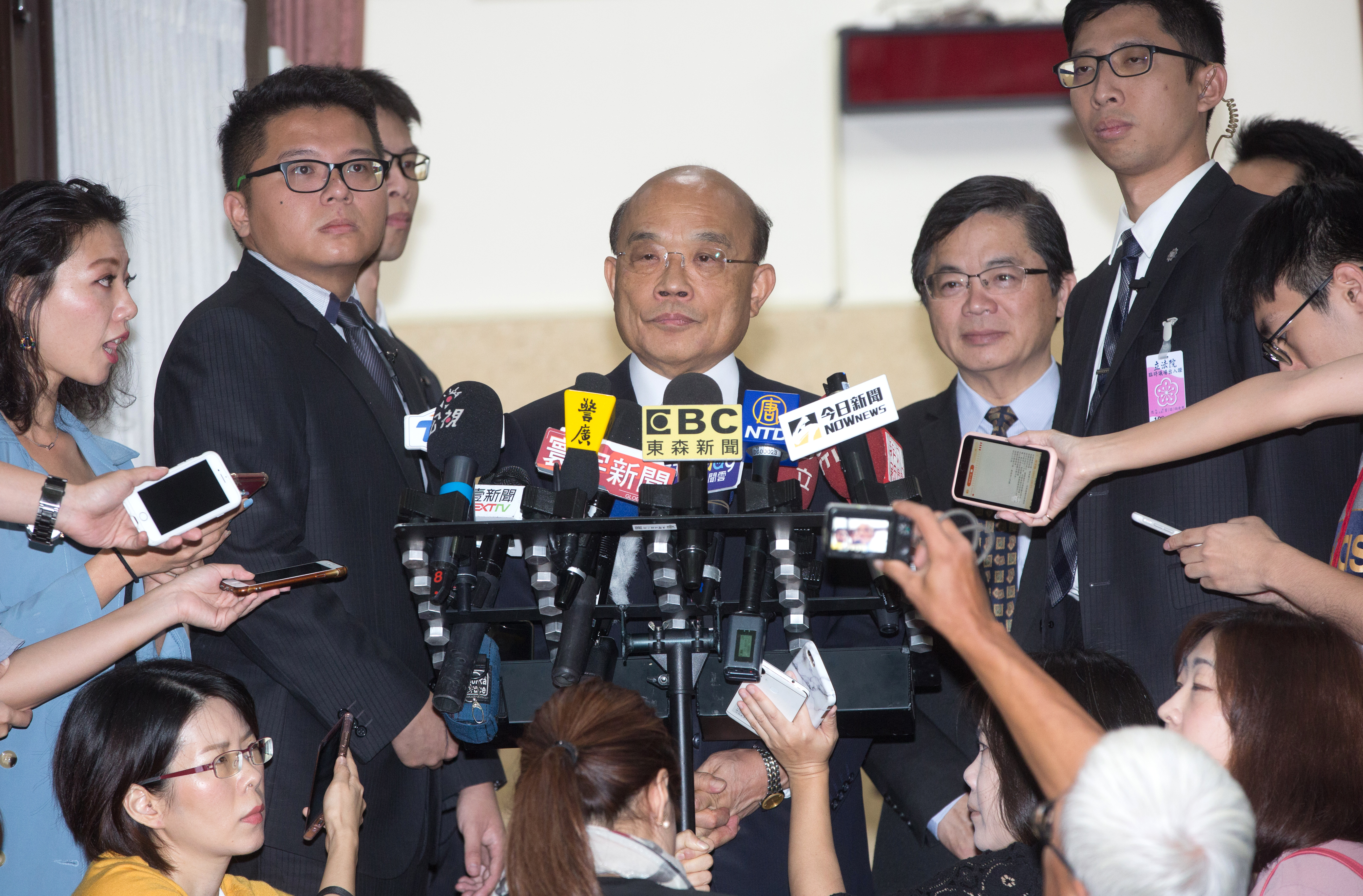 行政院長蘇貞昌接受媒體訪問。