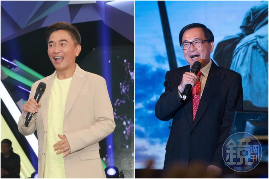 吳宗憲（左）昨（23日）在臉書分享他遇到一台公車，裡面的司機竟然撞臉前總統陳水扁（右）。（本刊資料照）