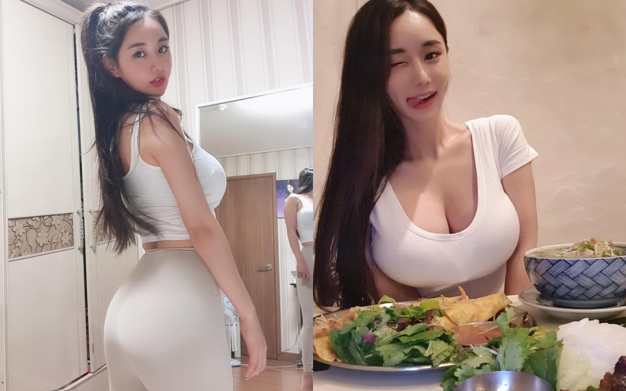 韓國網紅Candyseoul擁有巨乳蜜臀，還有螞蟻腰，最常跟粉絲分享她吃美食的照片。（翻攝自Candyseoul IG）