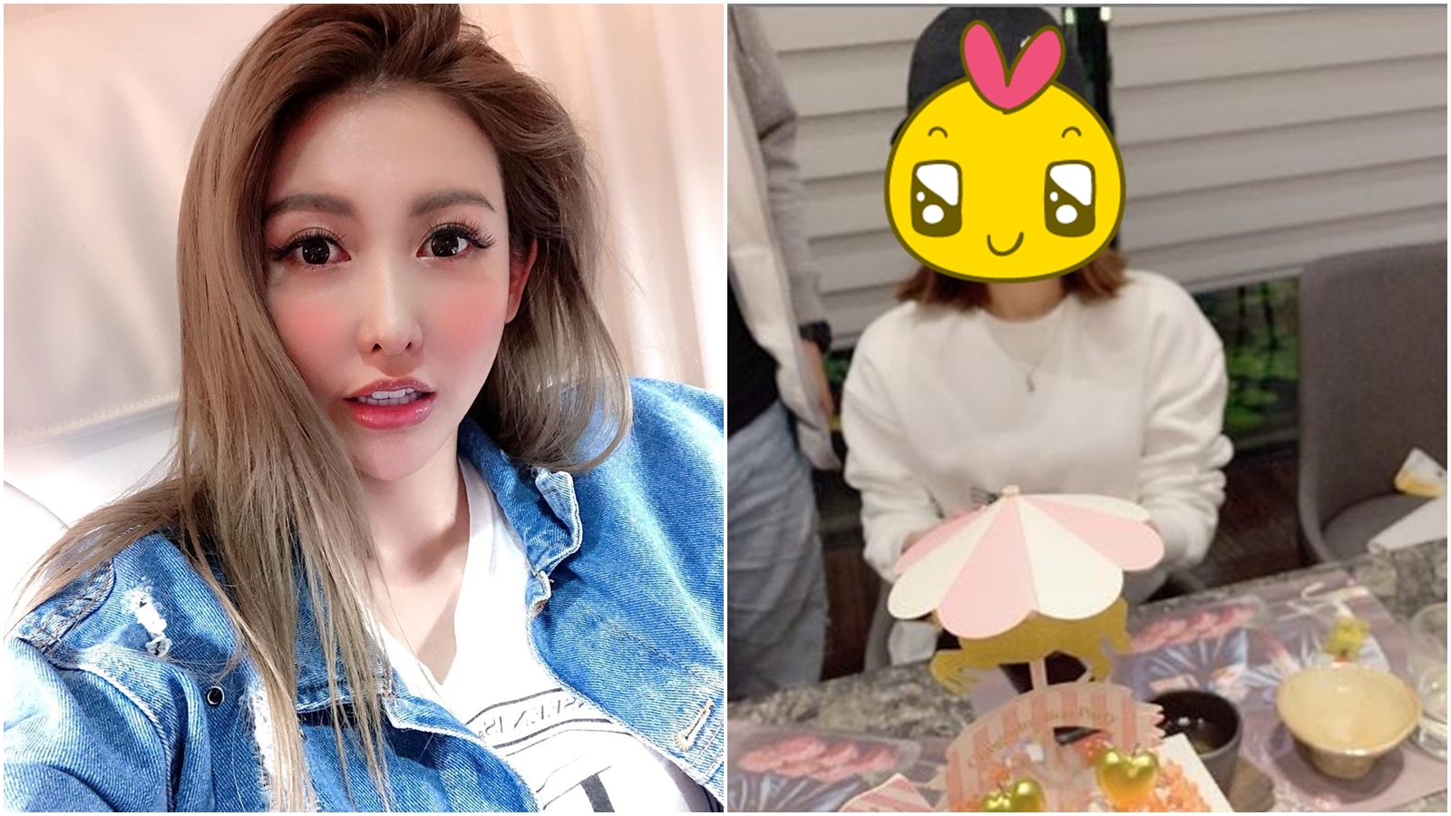 愷樂堂妹正面照曝光後，不少粉絲爬牆笑稱要改當堂妹粉絲。（合成圖，翻攝愷樂IG）