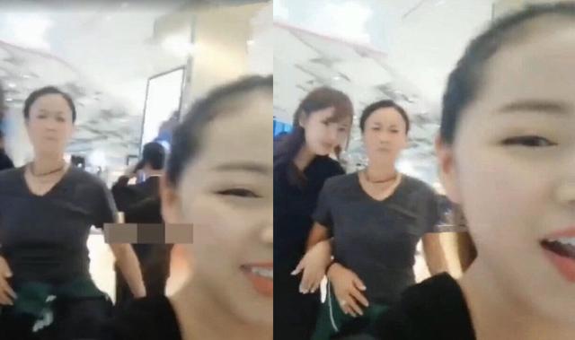 那英被偷拍後不爽踹人。（翻攝微博）