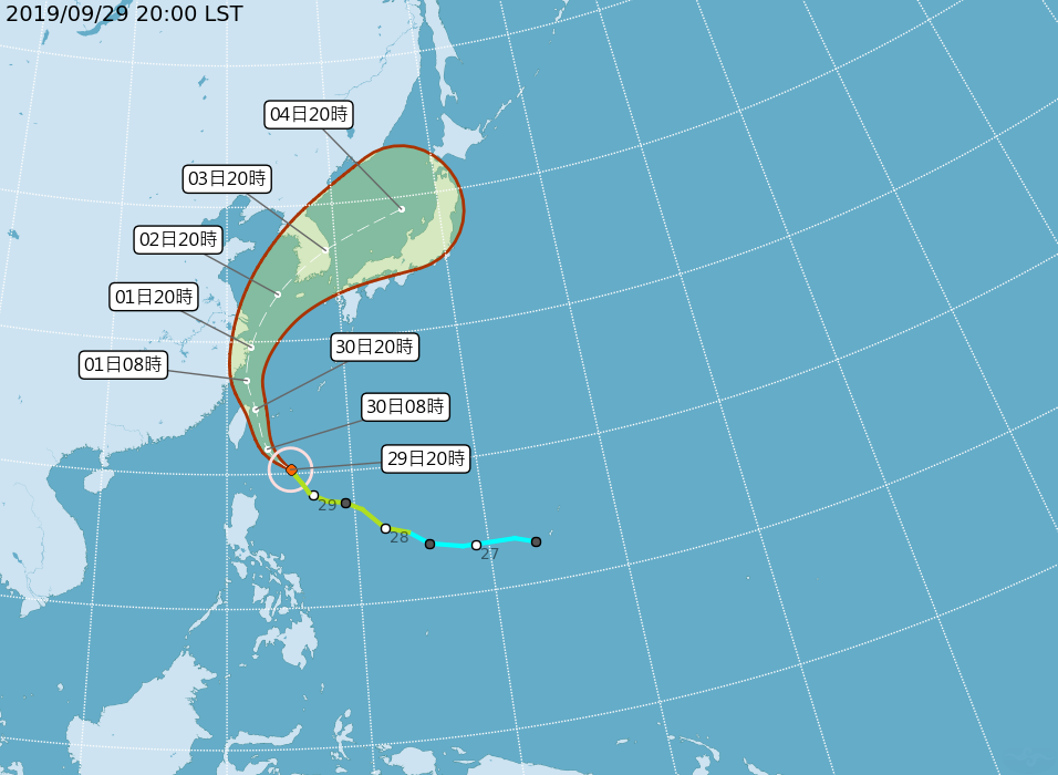輕度颱風米塔來勢洶洶。(翻攝自中央氣象局)