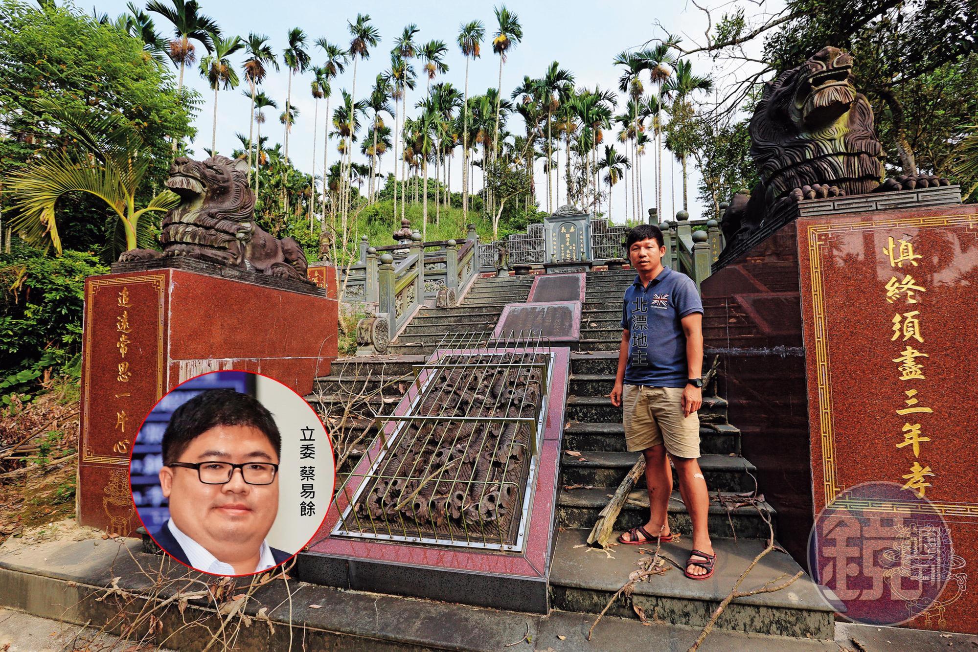 主劉冠億指控立委蔡易餘的爺爺墳墓蓋在他的土地上，他已向嘉義地院提出拆墳還地民事訴訟，院方訂於十月八日首度開庭審理。
