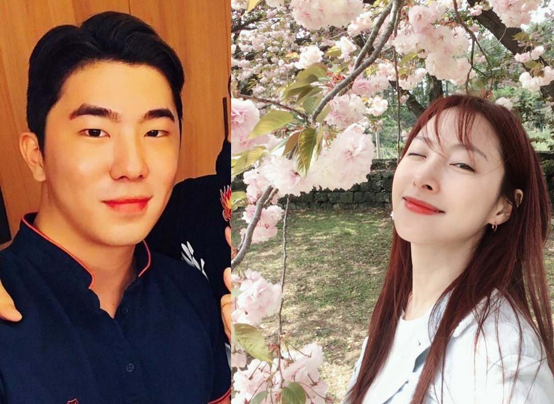 韓國女團KARA出身女星朴奎利（右）承認與韓國東遠建設前會長長孫熱戀中。（左圖翻攝自milky_heechul83 IG，右圖翻攝自奎利IG）