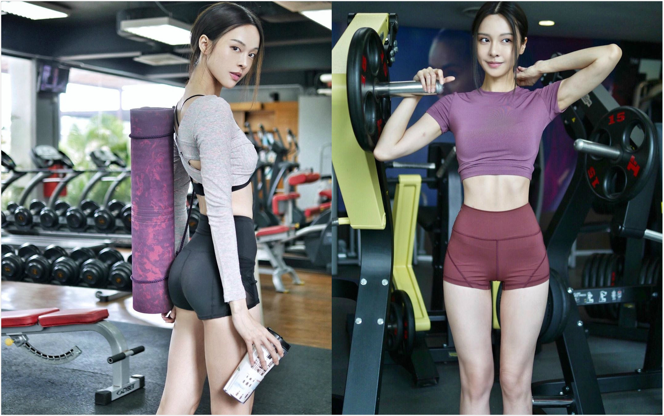 李元玲熱愛健身,藉運動鍛鍊出蜜桃翹臀及川字腹肌。(翻攝自李元玲IG)