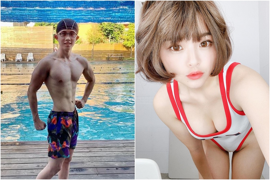 孫安佐（左圖）常常秀出精壯肌肉，還被爆出和網紅米砂（右圖）有感情糾紛。（翻攝自孫安佐、米砂IG）