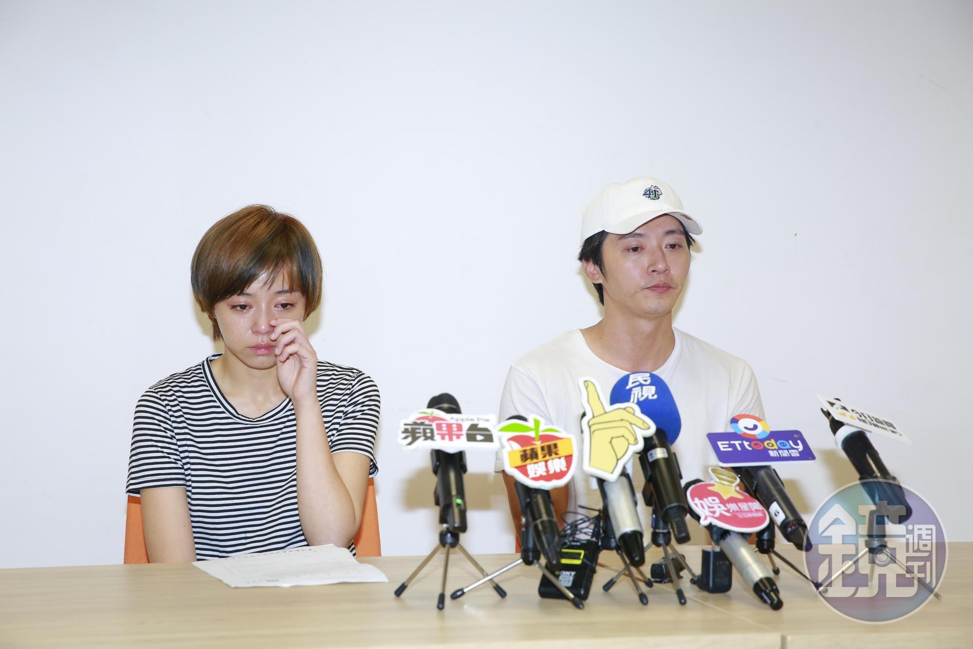 馬俊麟（右）與王瞳（左）為昨夜「侵門踏戶」風波開記者會澄清。