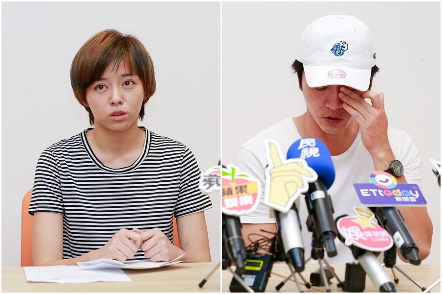 王瞳和馬俊麟昨（3日）召開記者會說明事情始末，2人都落淚致歉。