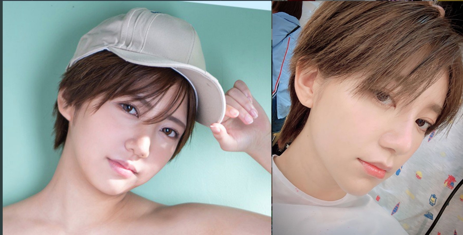 日本AV新人女優小岩伊都撞臉郭雪芙。（左圖翻攝自SOD網站，右圖翻攝自郭雪芙IG）