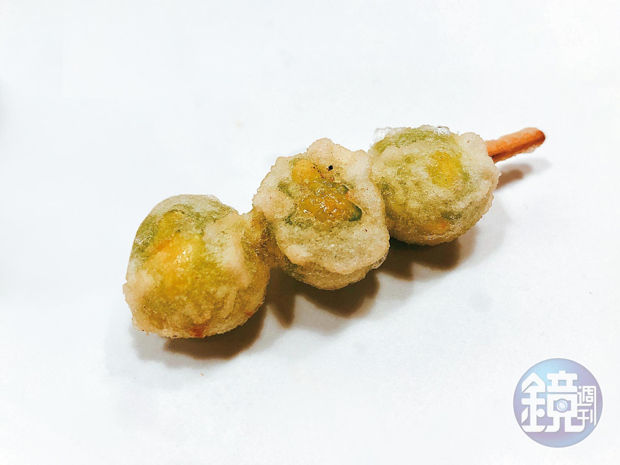 略呈圓形的銀杏，與一般常見品種不同，毫無苦味。