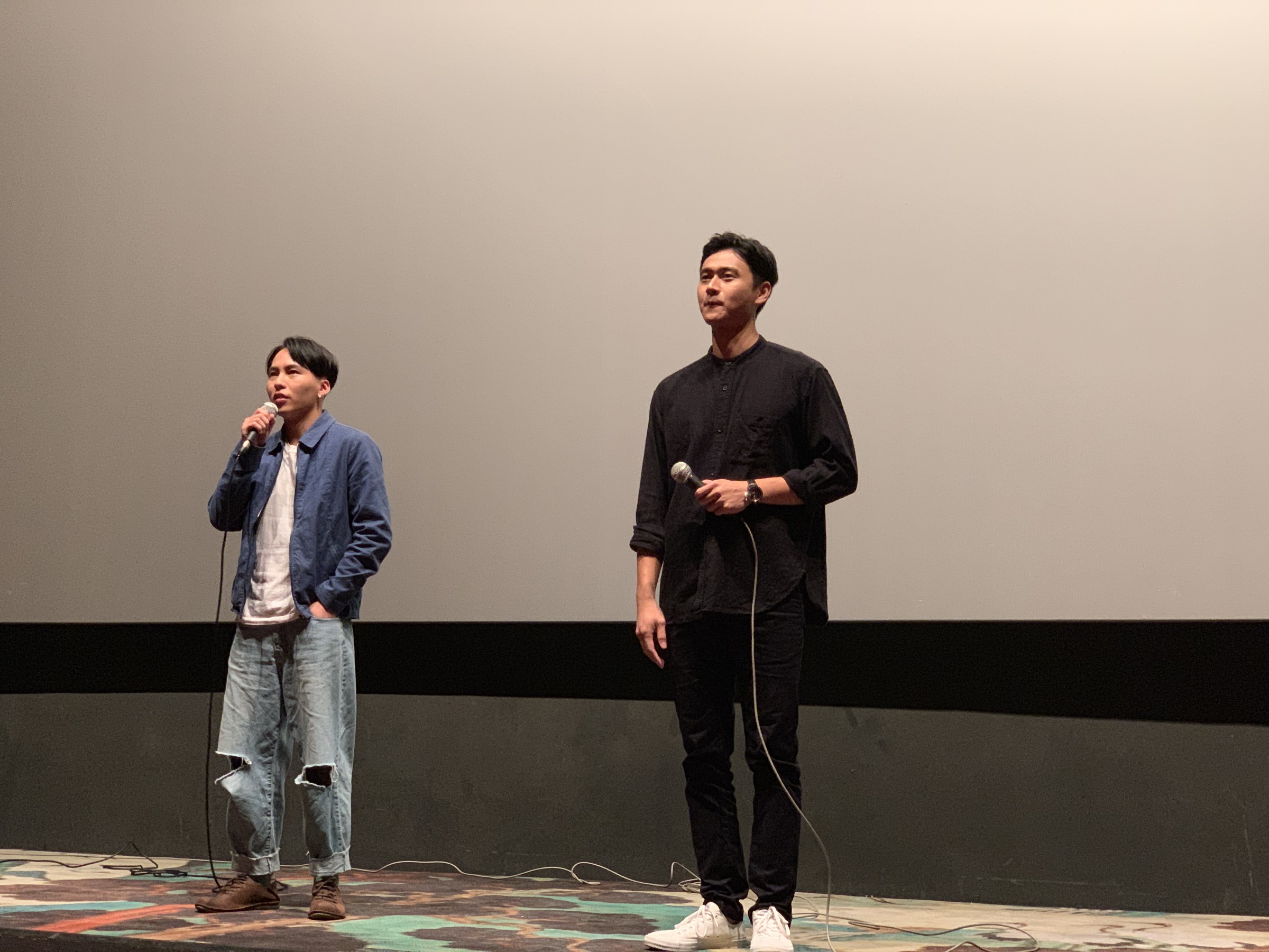 《陽光普照》在釜山首映，也是兩位演員第一次看到成片，看完都表示相當感動。（甲上提供）