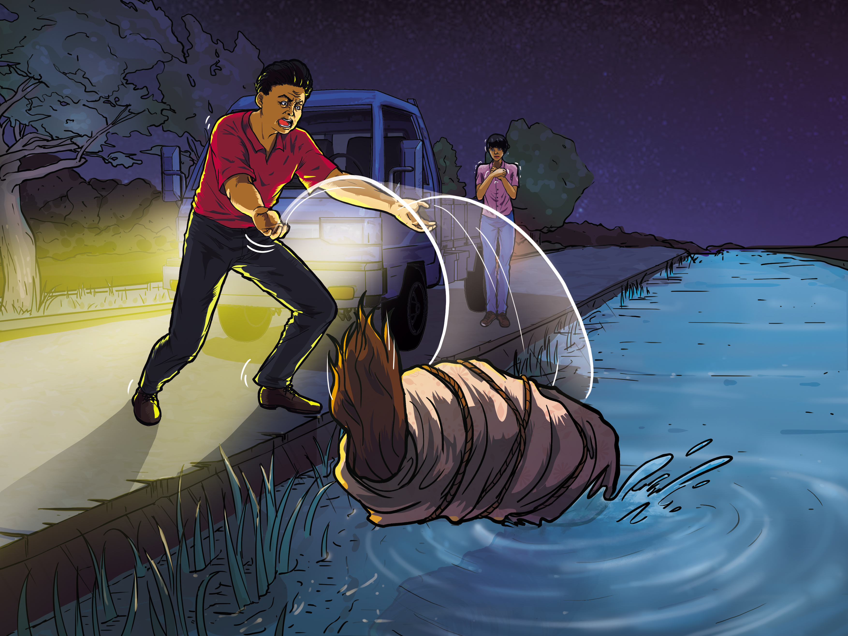 沈聯旺將羅愛珍棄屍彰化和美大排，之後他不斷恐嚇謝女：「要把你丟掉」。