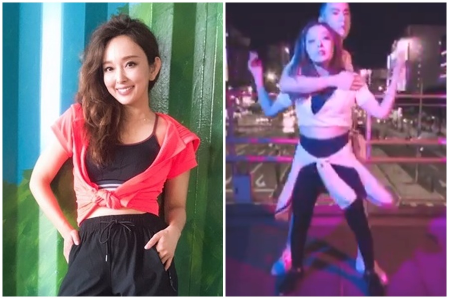 愛紗將自己與JR一起跳舞的影片上傳在臉書上，引起粉絲吃醋。（翻攝自愛紗臉書）
