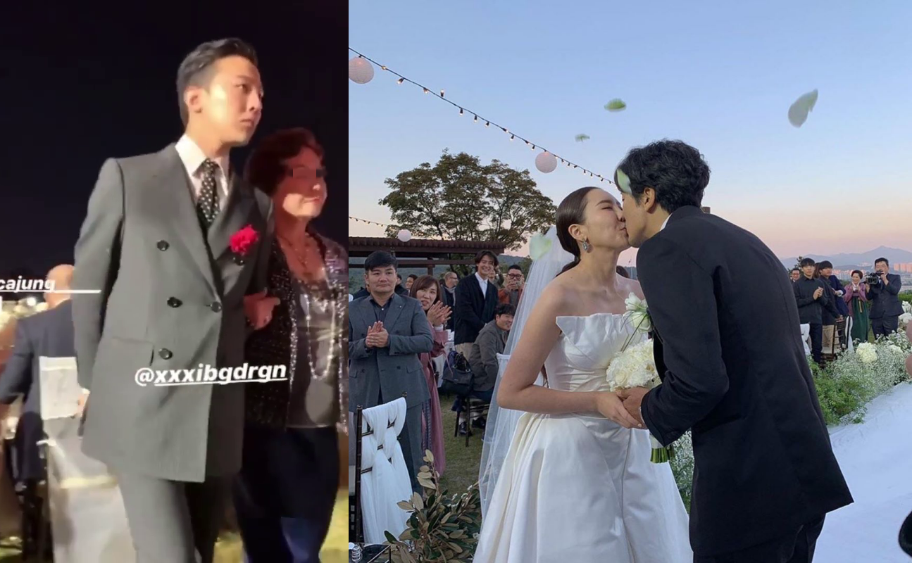 GD現身姊姊權達美婚禮,看起來狀態極佳。(翻攝自網路)