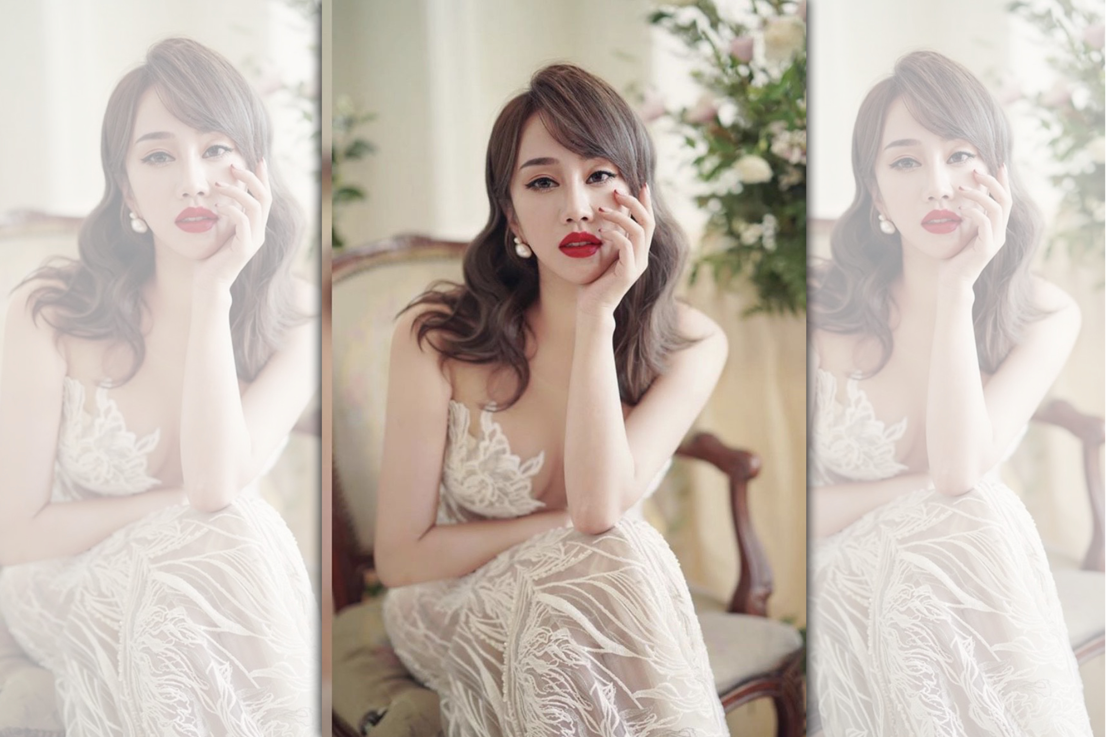 林佩瑤上傳D奶爆乳婚紗照，好身材一覽無遺。（摘自林佩瑤IG）