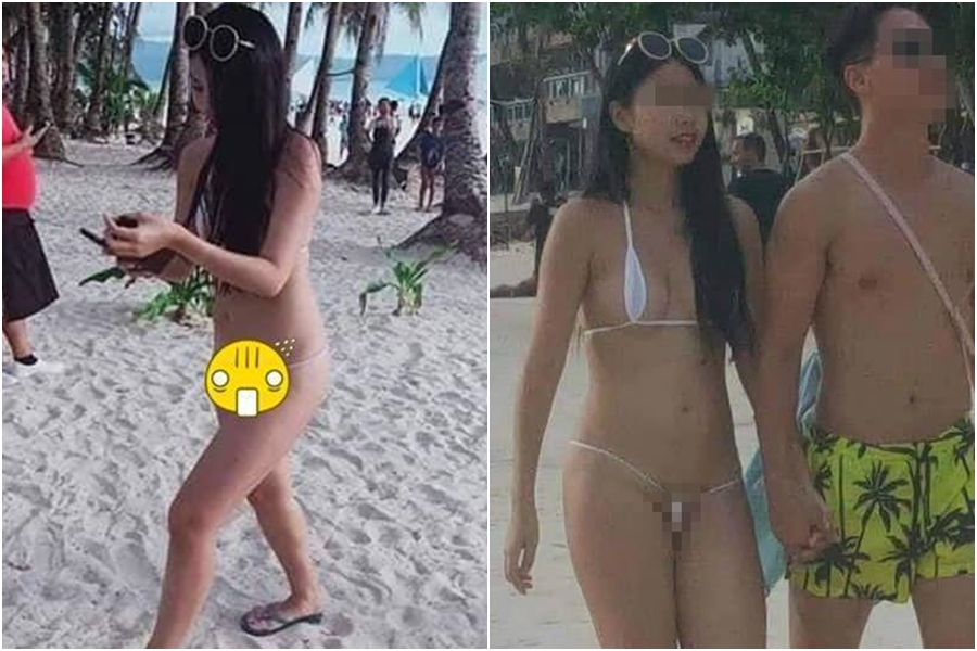 1名二十多歲台灣女子因為穿著「一條線」比基尼太過裸露，被菲律賓警方開罰2,500披索（約新台幣1,478元），還將她的個資公開。（翻攝臉書）