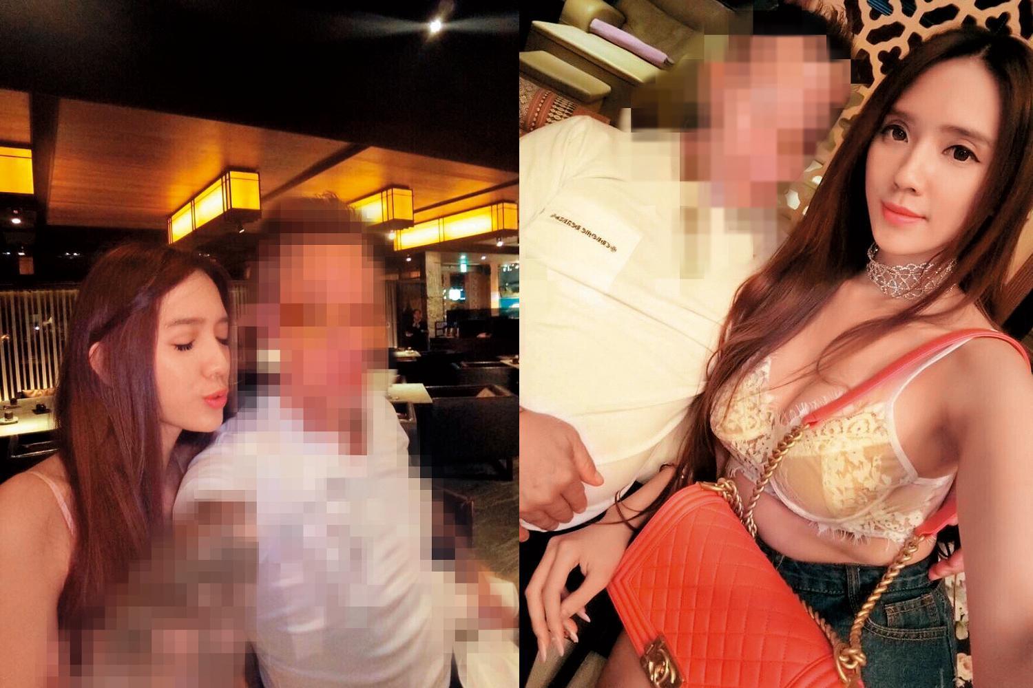 翁子涵曾和馬來西亞富商交往2年，當時她上身僅著內衣、揹著名牌包。（讀者提供）