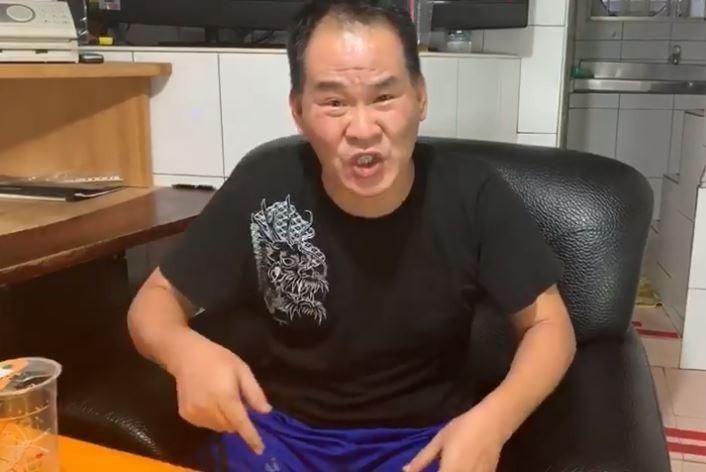 前槍擊要犯藍信祺爭議行為一籮筐,現在又掛布條嗆殺蔡英文。(翻攝自藍信祺臉書)