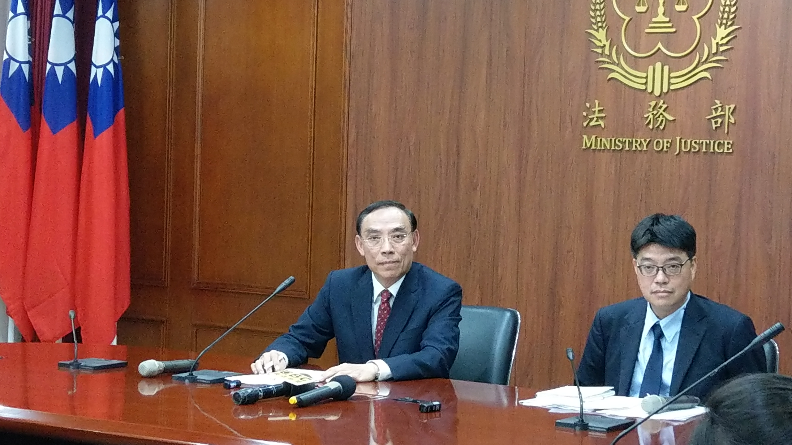 法務部長蔡清祥表示，我國不會有拒收陳同佳的問題，籲港府速與我國司法互助。