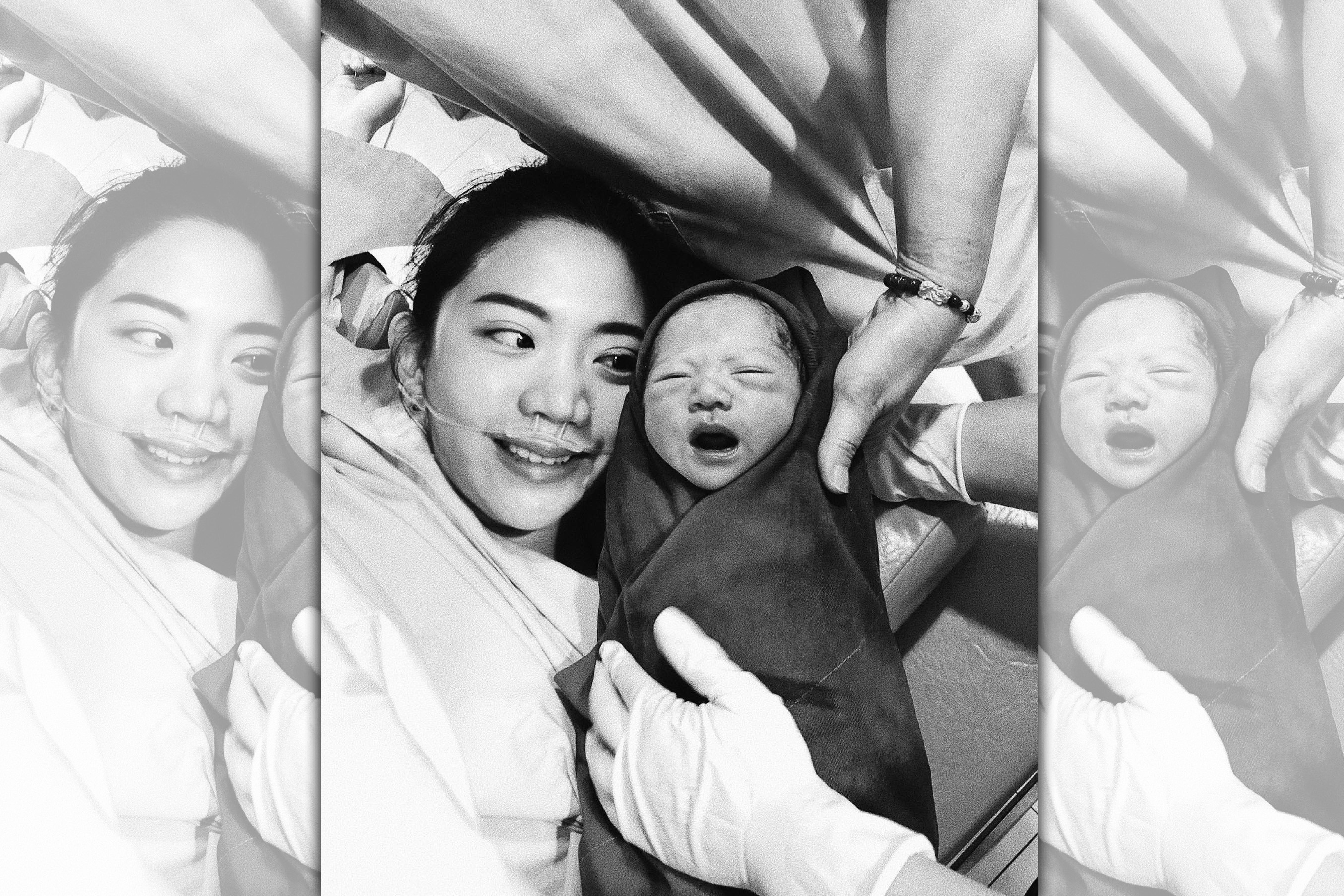 陳艾琳今（22日）在臉書分享與女兒的第一張合照。（翻攝自陳艾琳臉書）