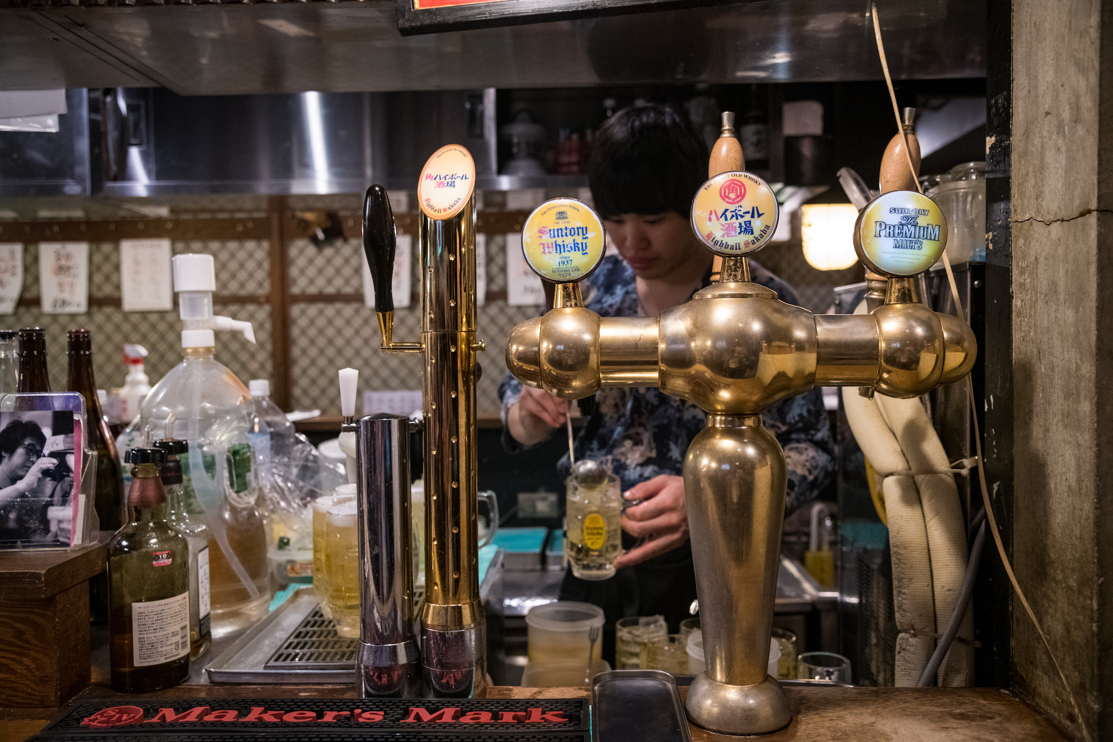 丸吟是第一家裝設三得利Highball汲飲機的推廣店家，已調整好完美比例的Highball可直接出酒。