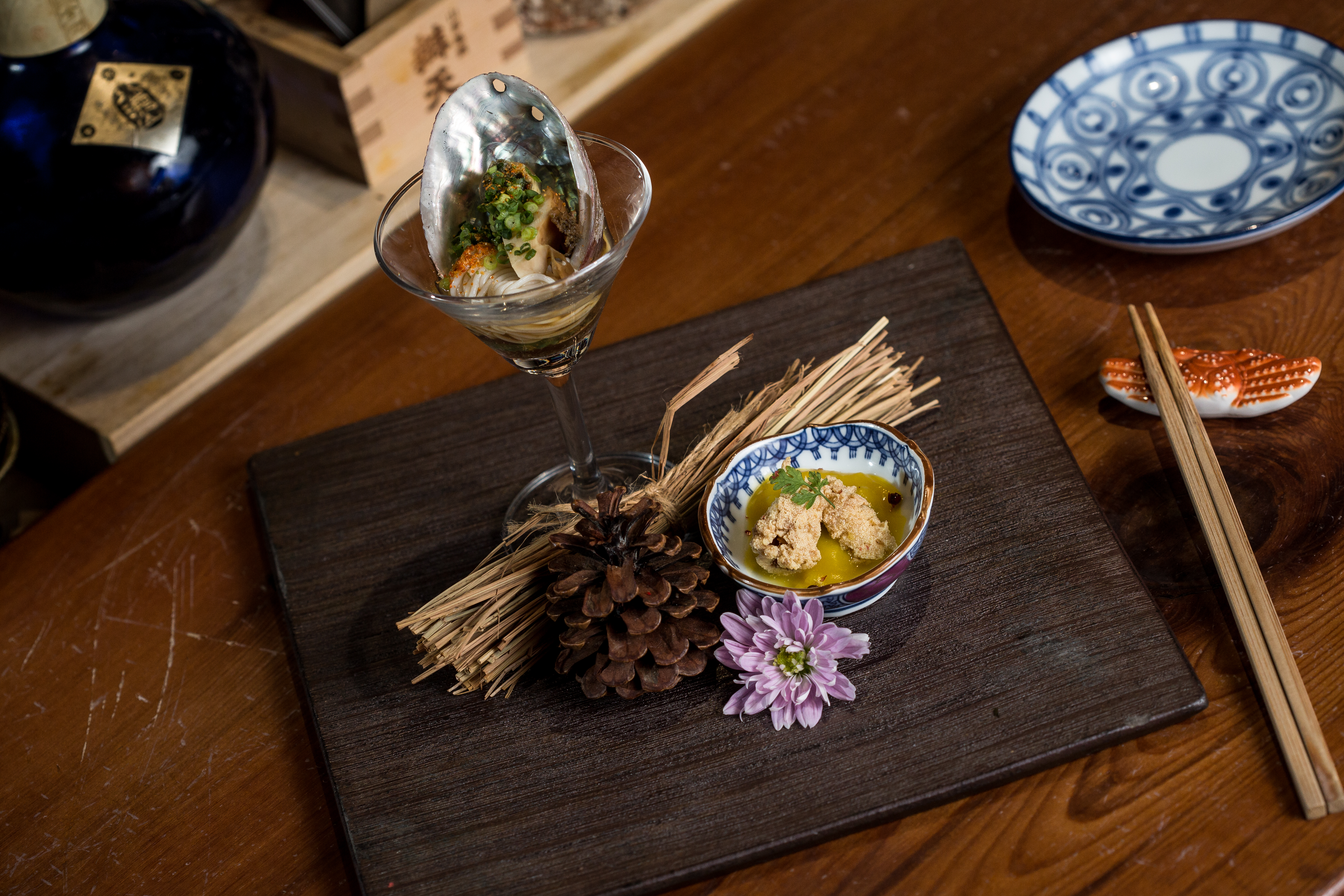 前菜,鮑魚麵線及紅喉魚卵佐南瓜醬,霎時便讓你的味覺醒過來。