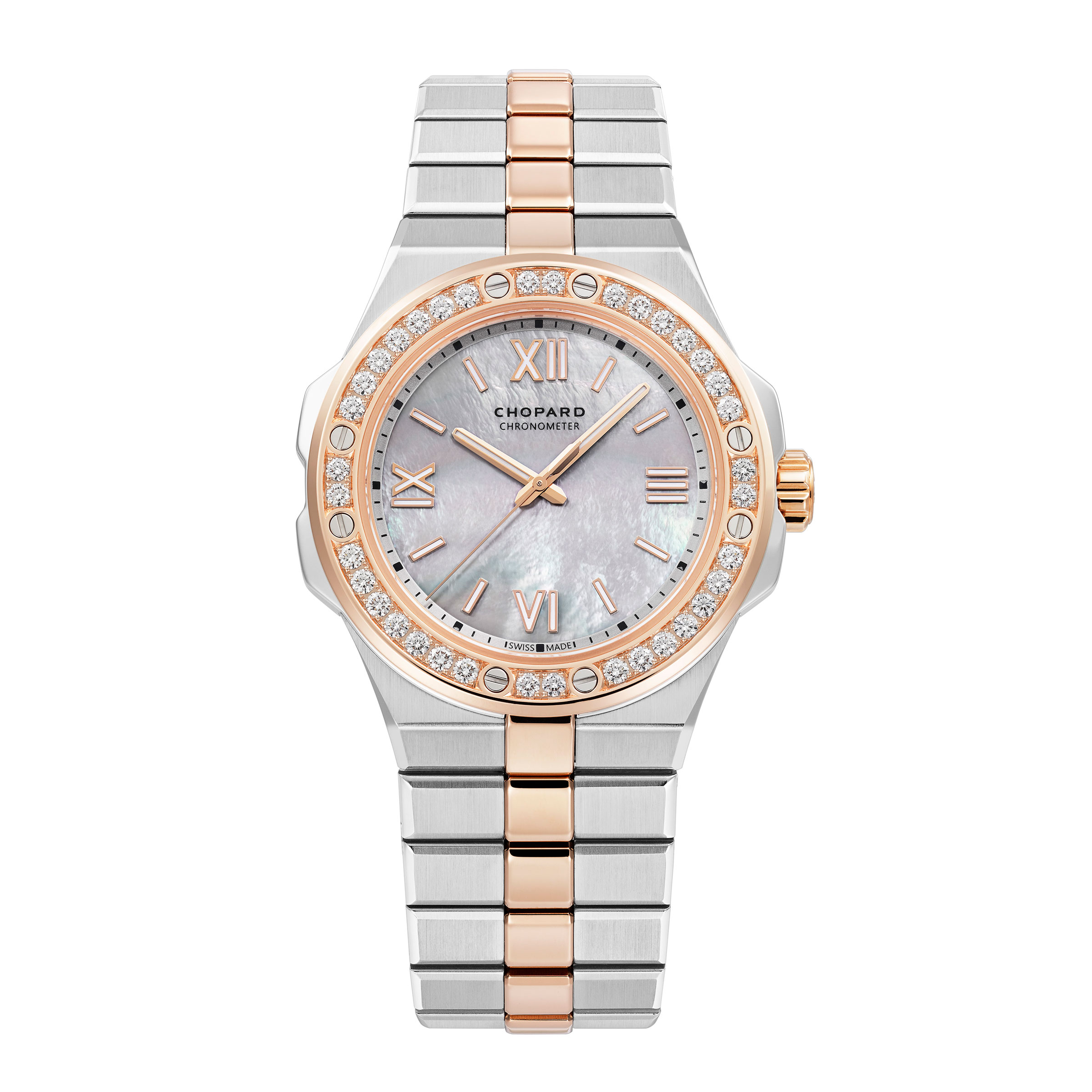 Alpine Eagle系列36mm Lucent Steel A223精鋼與18K玫瑰金錶殼,防水100米,定價NT$532,000。